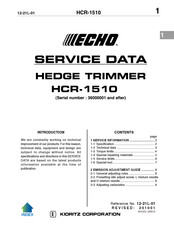 Echo HCR-1510 Service Data