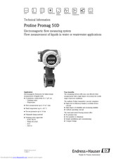 Endress+Hauser Proline Promag 50D Technical Information