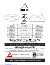 Firegear FPB-26SBSMT-P Operating Instructions Manual