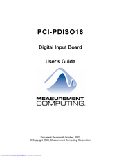 Measurement Computing PCI-PDISO16 User Manual