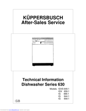 Kuppersbusch 630 Series Technical Information