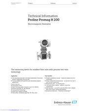 Endress+Hauser Proline Promag H 200 Technical Information