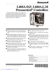 Honeywell Pressuretrol L404B Manual