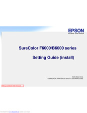Epson SureColor B6000 Series Settings Manual