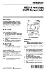 Honeywell H8908B Humidistat Installation Instructions Manual