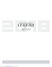 Legend MILANO User Manual And Warranty