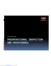 S.D.P. EZ Hauler Series Preoperational Inspection And Maintenance