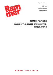 RAMMER RPV29R Operator's Manual