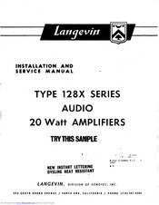Langevin 128X-H Installation And Service Manual