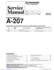 Pioneer A-207 MLXJ Service Manual