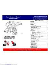 Waterous Foam Manager Installation Instructions Manual