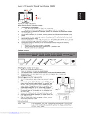 Acer B243WL Quick Start Manual