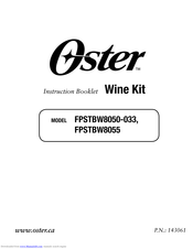 Oster FPSTBW8050-033 Instruction Booklet