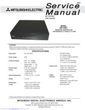 Mitsubishi Electric HD-4001 Service Manual