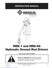 Greenlee HRD-1 Instruction Manual
