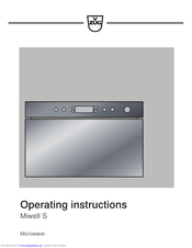 V-ZUG MWS60 Operating Instructions Manual