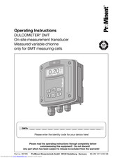 ProMinent Dulcometer DMT Operating Instructions Manual