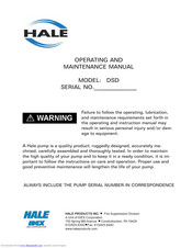 HALE DSD Operating And Maintenance Manual