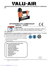 Valu-air SF5040E Operating Instructions Manual