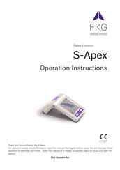 FKG S-Apex Operation Instructions Manual