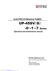 Nittoh UP-45SV-0 Series Operation And Maintenance Manual