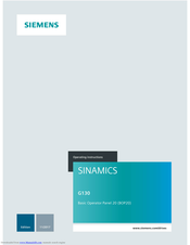 Siemens Sinamics G130 Basic Operator Panel 20 Operating Instructions Manual