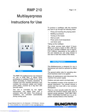 Bungard RMP 210 Instructions For Use Manual