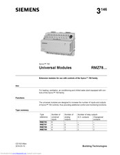 Siemens RMZ787 Manual