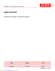 Riello RL 300E Installation, Use And Maintenance Instructions