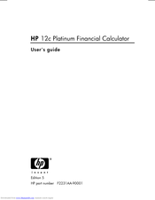 Hp 12C Platinum User Manual