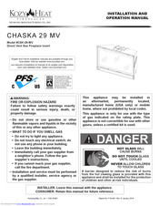 kozy heat CHASKA 29 MV Operation Manual
