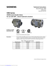Siemens VRD40.xxxU Series Technical Instructions