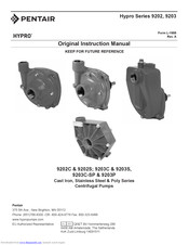 Pentair Hypro 9203S Original Instruction Manual