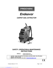 Prochem SX9000 ENDEAVOR Safety, Operation & Maintenance Instructions
