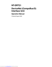 Omron NT-DRT21 Operation Manual