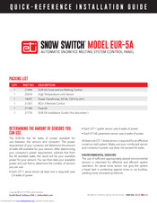 ETI Snow Switch EUR-5A Quick Reference Installation Manual