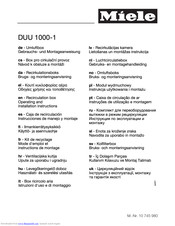Miele DUU 1000-1 Operating And Installation Instructions