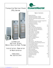 ClimateMaster Tranquility Vertical Stack Series Installation Operation & Maintenance