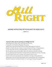 MillRight M3 KIT Assembly Instructions Manual