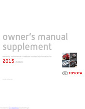 Toyota RAV-4 2015 Series Owner's Manual Supplement