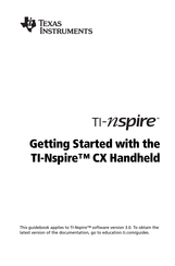 Texas Instruments TI-Nspire CX Getting Started Manual