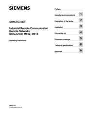 Siemens Simatic Net Scalance M816 Operating Instructions Manual