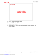 Ricoh K-C3.5L Service Training