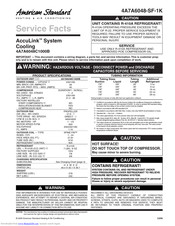 American Standard AccuLink 4A7A6048C1000B Service Facts