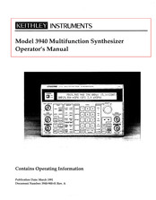 Keithley 3940 Operator's Manual