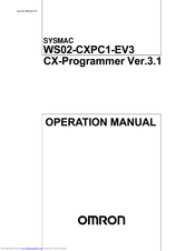 Omron Sysmac WS02-CXPC1-EV3 Operation Manual