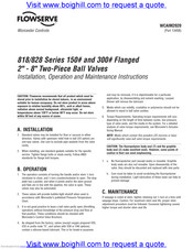 Flowserve 828 Series Installation, Operation And Maintenance Instructions