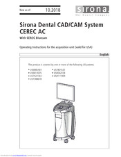 Sirona cerec ac Operating Instructions Manual