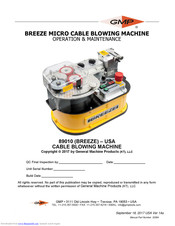 GMP Breeze 89010 Operation & Maintenance Manual