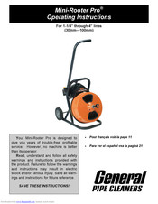 General Pipe Cleaners Mini-Rooter Operating Instructions Manual